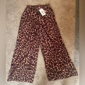 Cider Leopard Print Wide Leg Pants